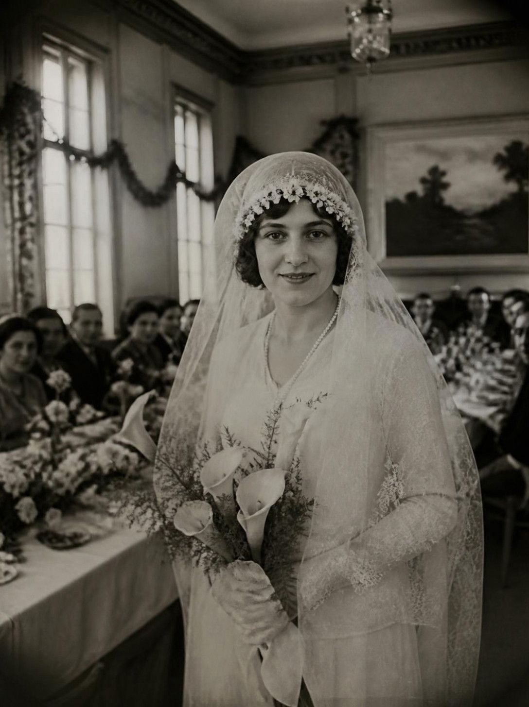 Līgava 1925. gada kāzu svinību vietā